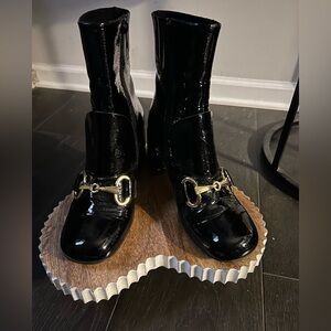 Black Patent Leather Women's Boots